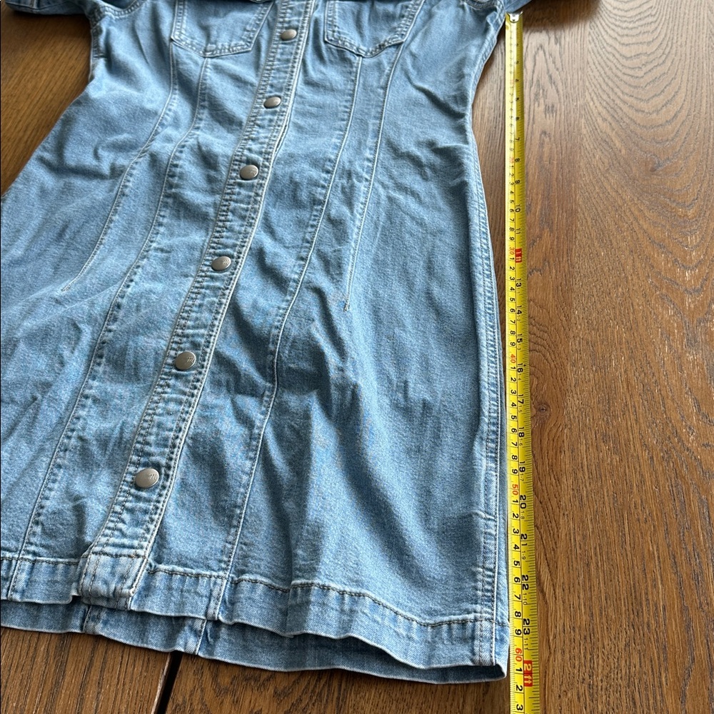 Madewell Denim Seamed Mini Shirtdress in Palermo Wash Light Blue Dress Casual - Picture 14 of 14